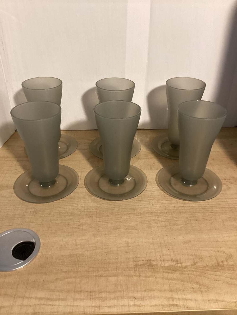 Vintage Tupperware Tall Parfait Sundae Jello Dessert Cups Smoke Gray 754 Set of